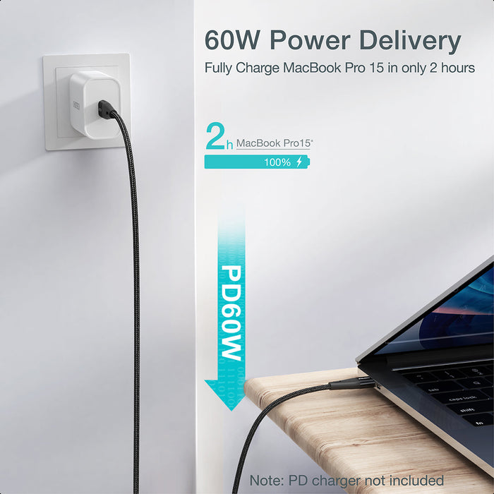 Choetech PD 60W USB-C to USB-C 1.2m Cable