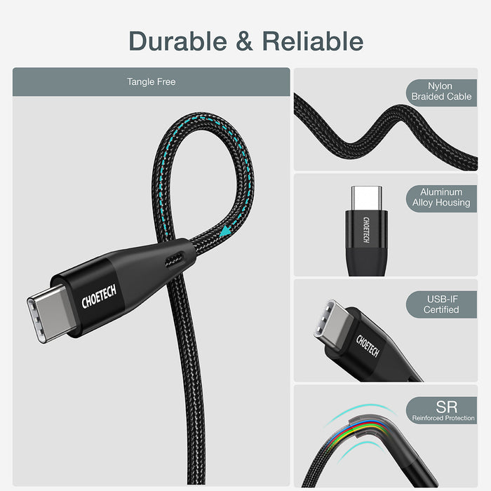 Choetech PD 60W USB-C to USB-C 1.2m Cable