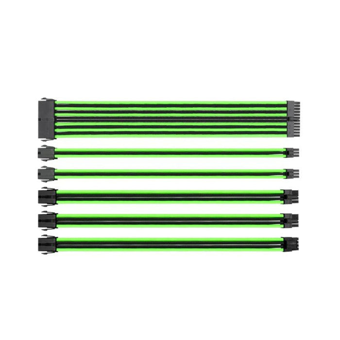 Thermaltake TtMod Sleeve Extension Power Supply Cable Kit - Green/Black