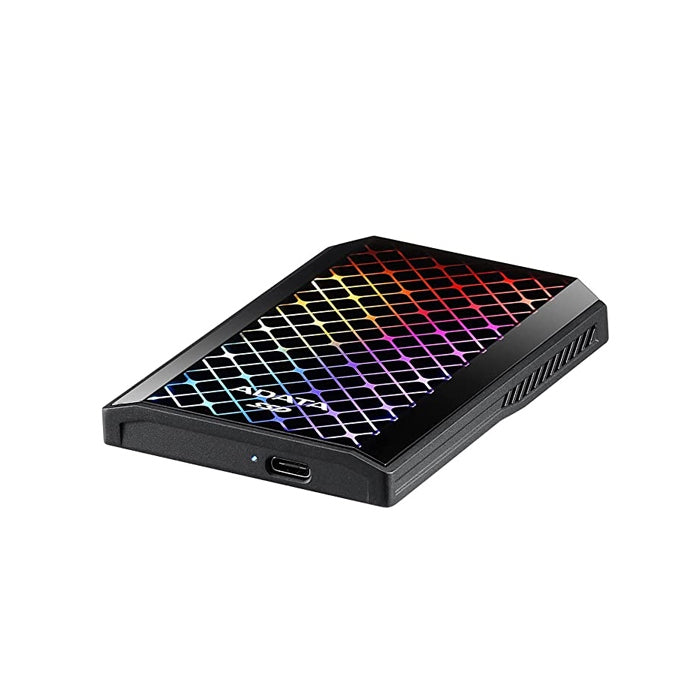 ADATA SE900G RGB 512GB USB-C 3.2/USB A Gaming & Personal External SSD For PC,Mac,PS5 & Xbox Series