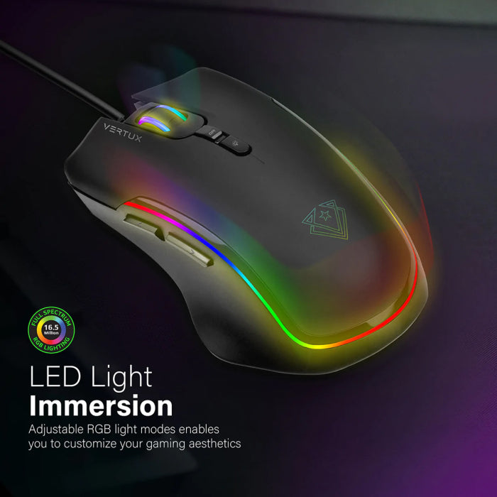 Vertux Assaulter GameCharged™ Lightweight Wired Gaming Mouse - Black