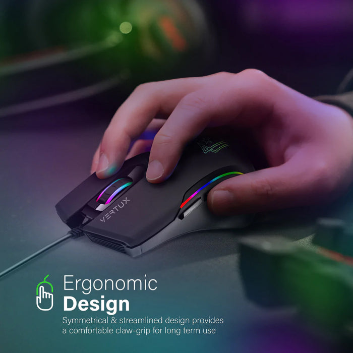 Vertux Assaulter GameCharged™ Lightweight Wired Gaming Mouse - Black