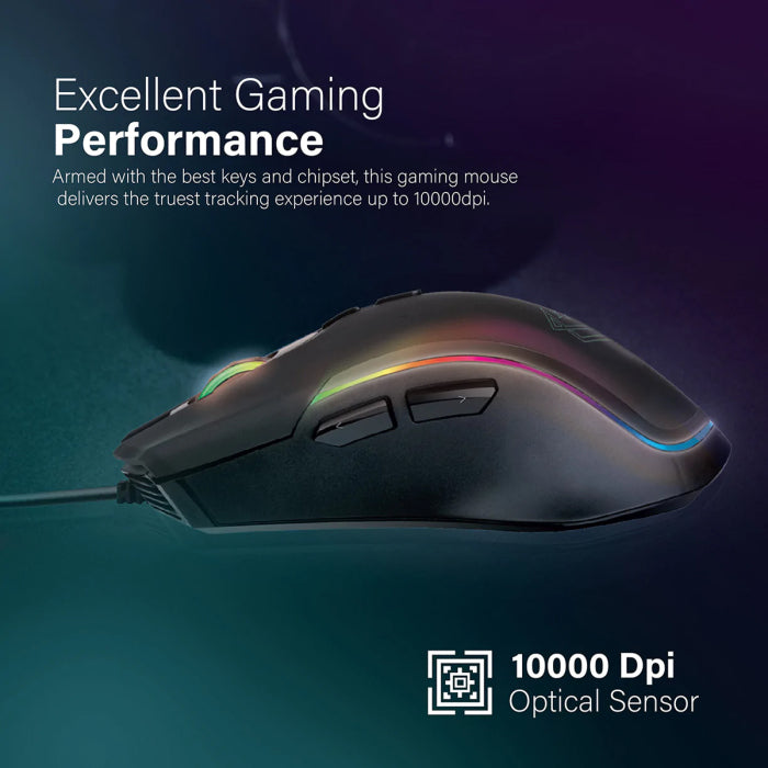 Vertux Assaulter GameCharged™ Lightweight Wired Gaming Mouse - Black