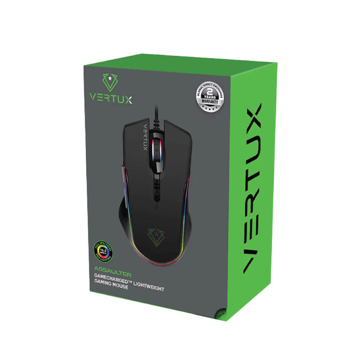 Vertux Assaulter GameCharged™ Lightweight Wired Gaming Mouse - Black