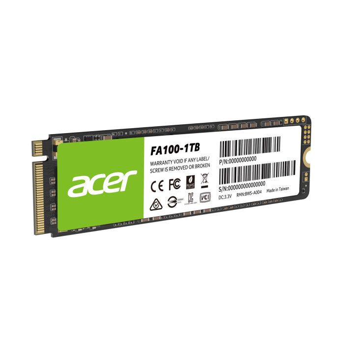 Acer FA100 1TB M.2 PCIe Gen3x4 NVMe SSD Up To 3300MB/s Read