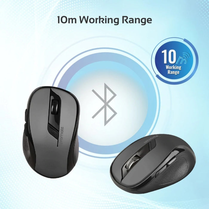 Promate Clix-7 2.4GHz Wireless Ergonomic Optical Mouse - Black