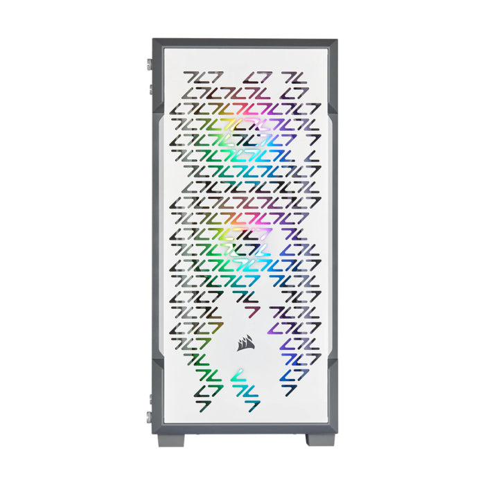 Corsair iCUE 220T RGB Mid-Tower Steel Plastic Side Tempered Glass Panel Case With 3 RGB Fans - White