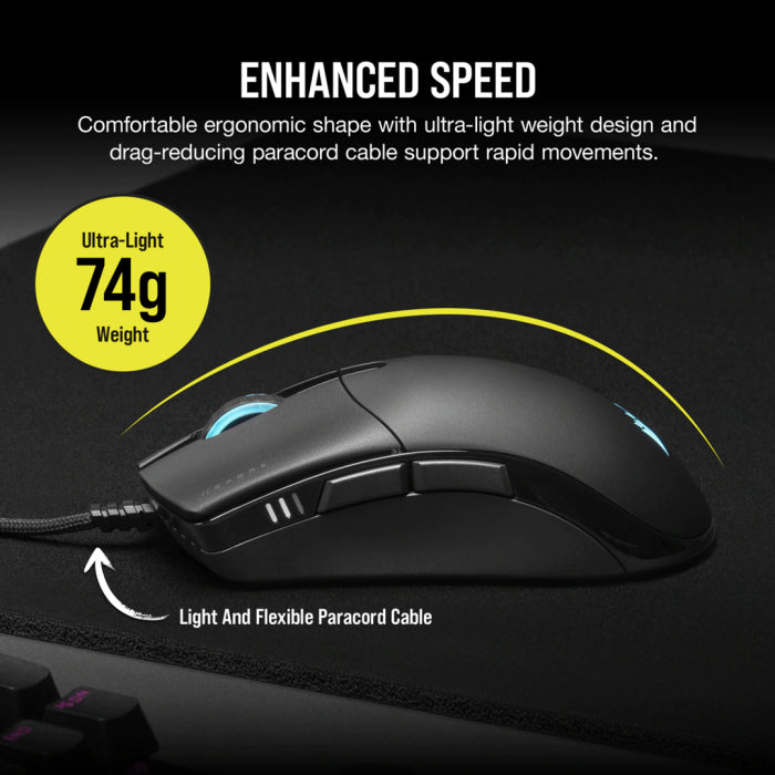 Corsair M55 RGB PRO Ambidextrous Multi-Grip 12,800 DPI Wired Gaming Mouse