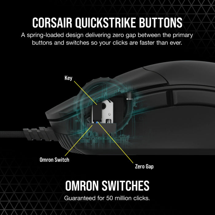 Corsair M55 RGB PRO Ambidextrous Multi-Grip 12,800 DPI Wired Gaming Mouse