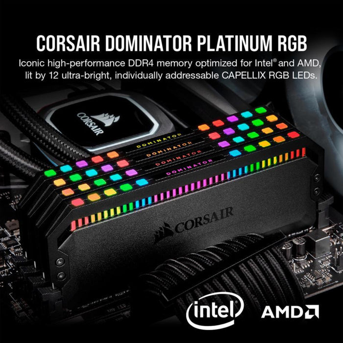 Corsair Dominator Platinum RGB 32GB (2x16GB) DDR5 6000MHz C30 Desktop Memory Kit - Black