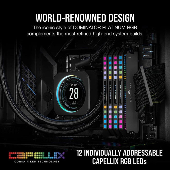 Corsair Dominator Platinum RGB 32GB (2x16GB) DDR5 6000MHz C30 AMD Desktop Memory Kit - Black