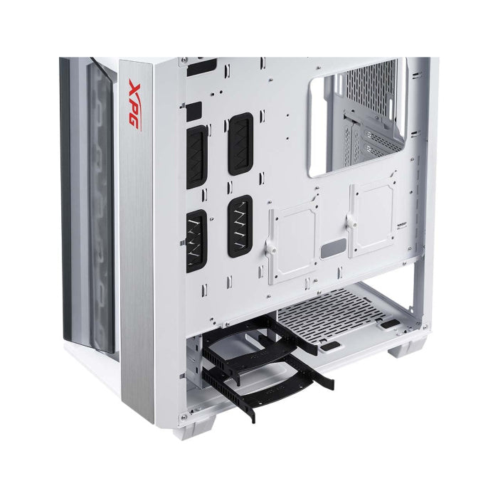 XPG Cruiser Mid-Tower Aluminum Frame Tempered Glass Side Panel Case With 3 ARGB Fans - White
