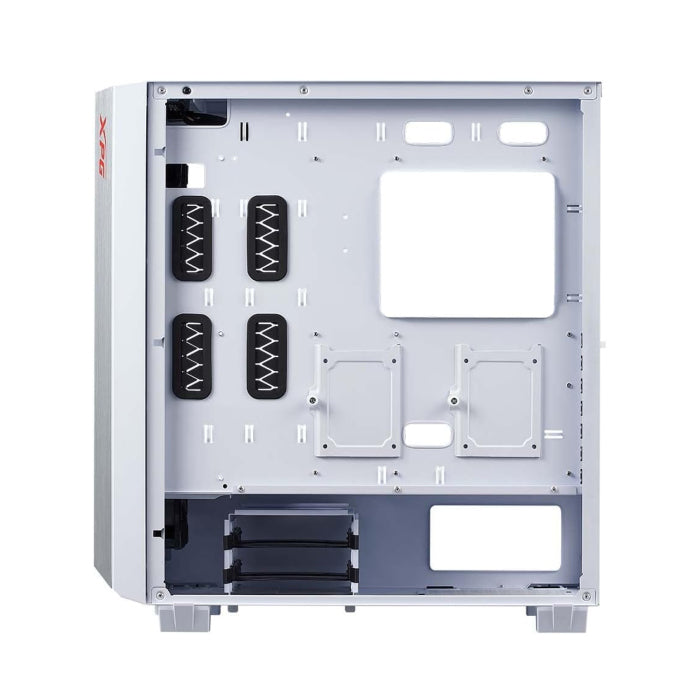 XPG Cruiser Mid-Tower Aluminum Frame Tempered Glass Side Panel Case With 3 ARGB Fans - White