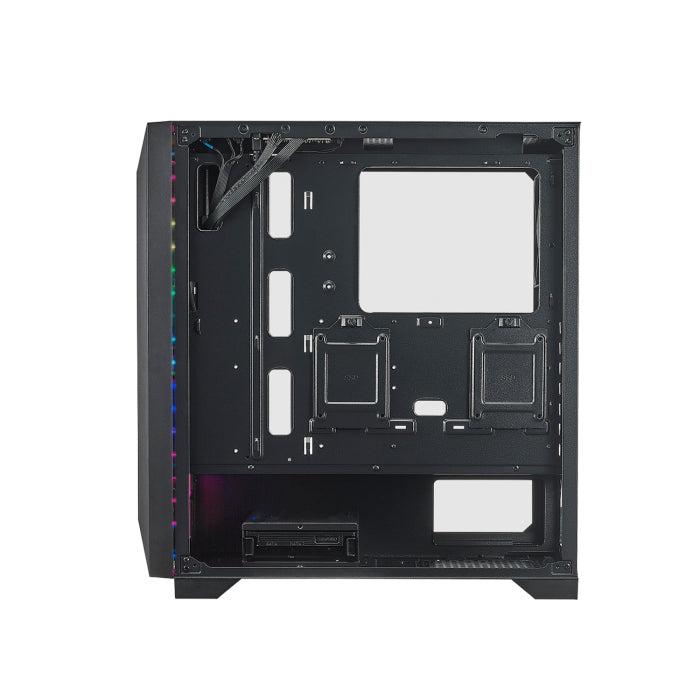 Azza Octane ATX Mid-Tower Tempered Glass Side Panel Case With 3 ARGB Fans - Black