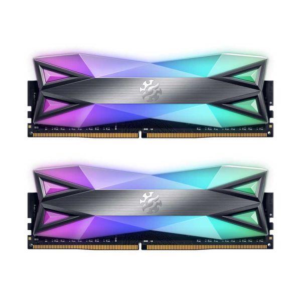 XPG DDR4 D60G RGB 16GB ( 2x8GB ) 3600MHz PC4-28800 CL18-20-20 U-DIMM 288Pins Desktop Gaming Memory RAM - Grey