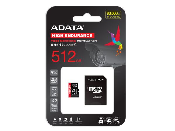 ADATA High Endurance MicroSDXC/SDHC UHS-I Card - Memory Card - 512GB