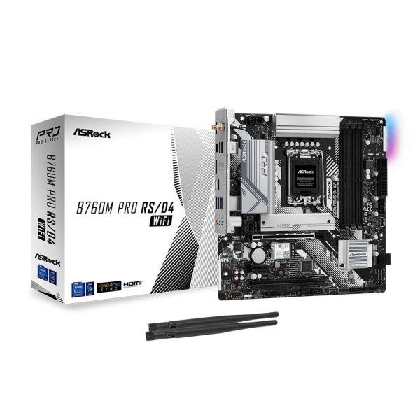 ASRock B760M Pro RS/D4 WiFi - Micro ATX LGA1700 Motherboard