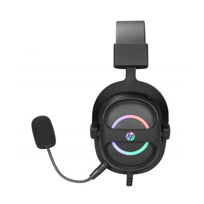 HP DHE-8006 Surround Sound Wired Gaming Headset With LED Lighting Microphone - Black