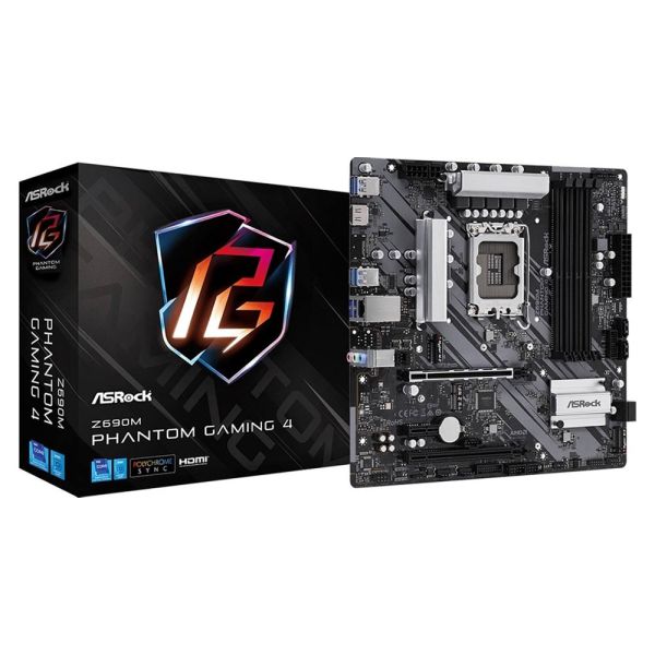 ASRock Z690M Phantom Gaming 4 Intel Motherboard - Black