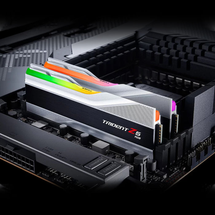 G.Skill Trident Z5 RGB 32GB (2x16GB) DDR5 6000MHz CL40 Desktop Memory Kit - Metallic Silver