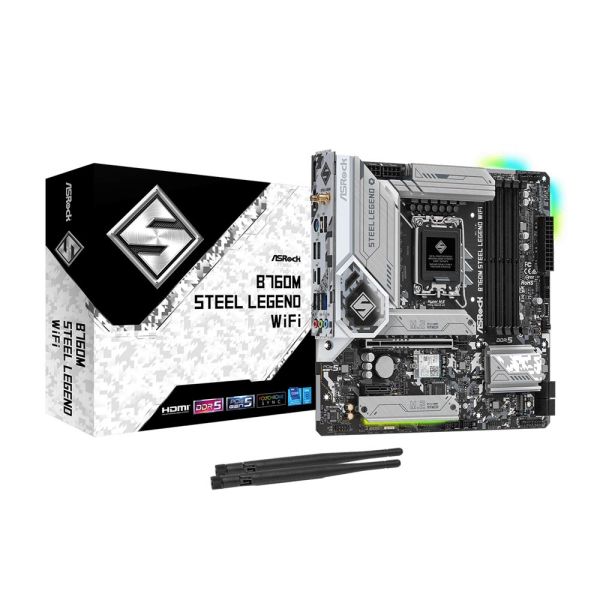 ASRock B760M Steel Legend WiFi - LGA 1700 DDR5 Micro ATX - Motherboard