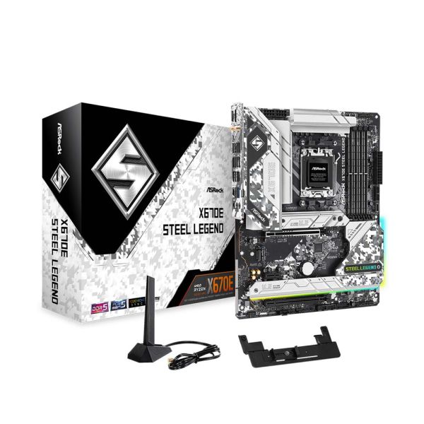 ASRock X670E Steel Legend - Support AMD AM5 RYZEN 7000 Series Processors - Motherboard
