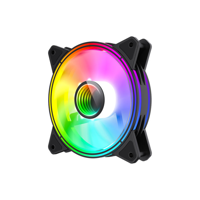 GameMax FN-12 Rainbow-Q-Infinity 120mm ARGB Cooling Fan - Black