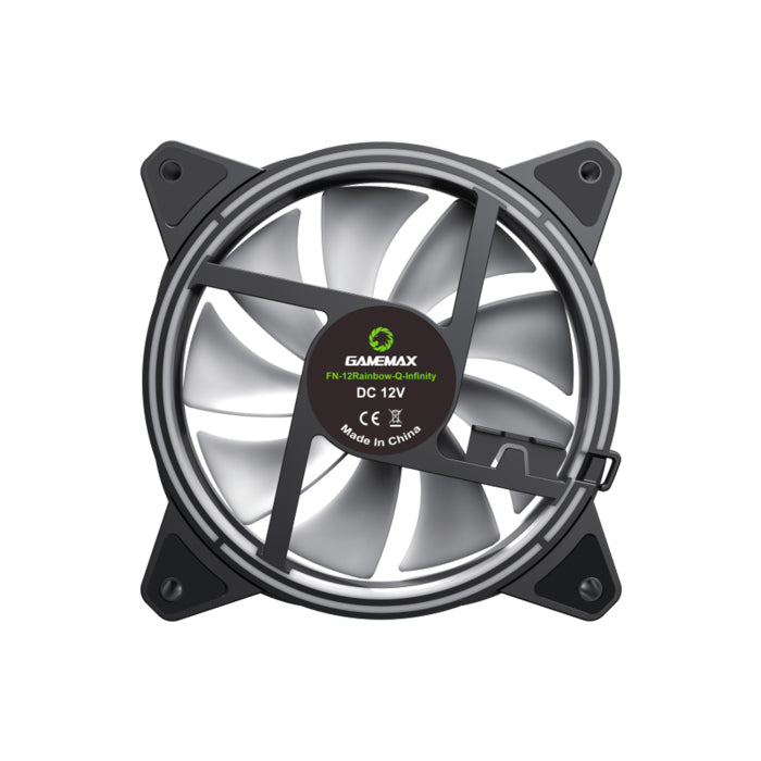 GameMax FN-12 Rainbow-Q-Infinity 120mm ARGB Cooling Fan - Black