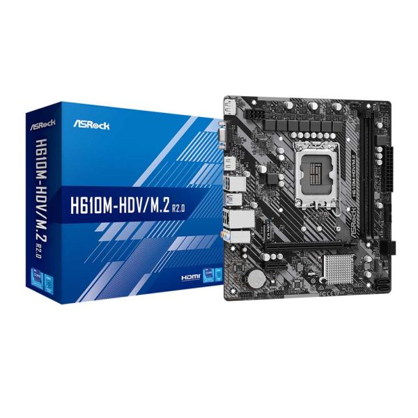 ASRock - H610M-HDV/M.2 R2.0 - MicroATX Motherboard - DDR4 - LGA1700