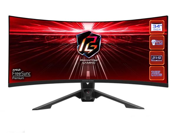 ASRock Phantom - PG34WQ15R3A - 34 Inch - WQHD - 165Hz - Curved Gaming Monitor