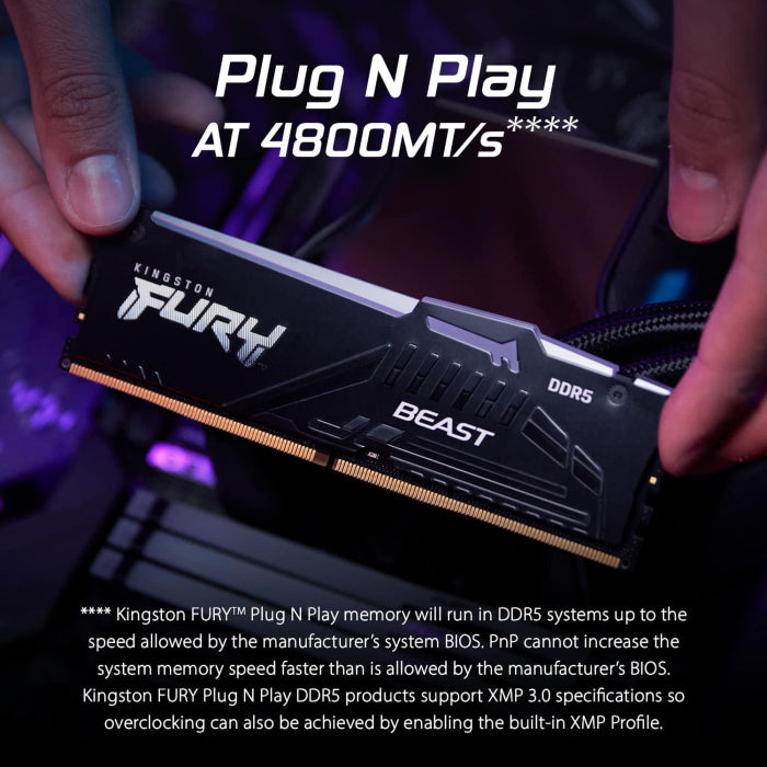 Kingston Fury Beast RGB 64GB (2x32GB) DDR5 5200MT/s CL40 Desktop Memory Kit