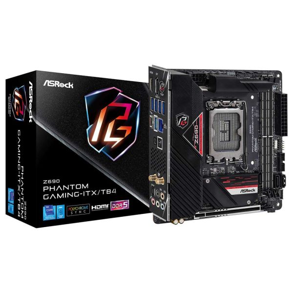 ASRock Z690 Phantom Gaming Motherboard - ITX / TB4 - Black