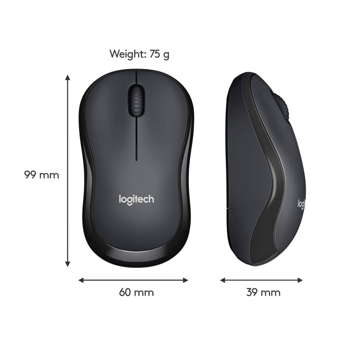 Logitech M220 Silent Wireless Mouse - Black