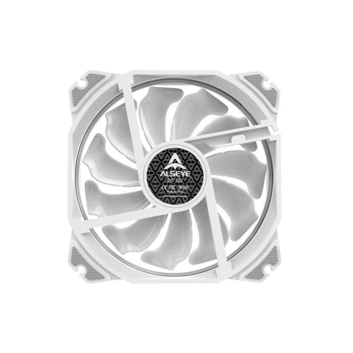 Alseye M120-P MAX Series 120mm RGB Single Case Fan - White