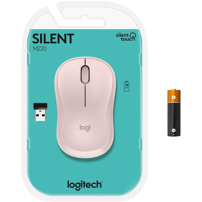 Logitech M220 Silent Wireless Mouse Rose