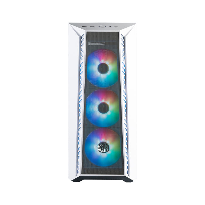 Cooler Master MasterBox 520 Mid Tower Mesh Steel ABS Plastic Tempered Glass Side Panel Case with 3 ARGB Fans - White