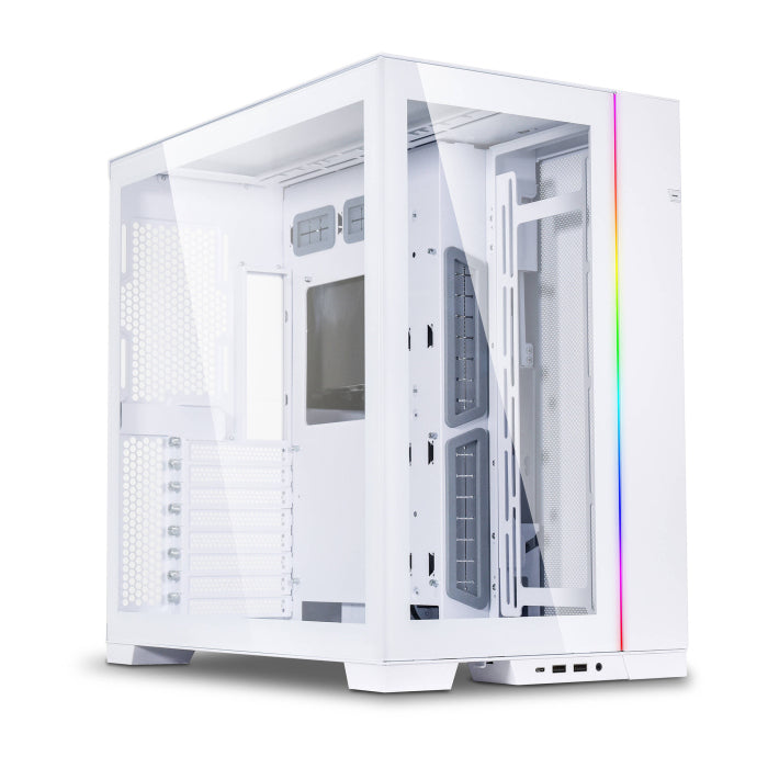 LIAN LI O11 Dynamic EVO Evolution Continues Aluminum Steel Tempered Glass ATX Mid Tower Case - White