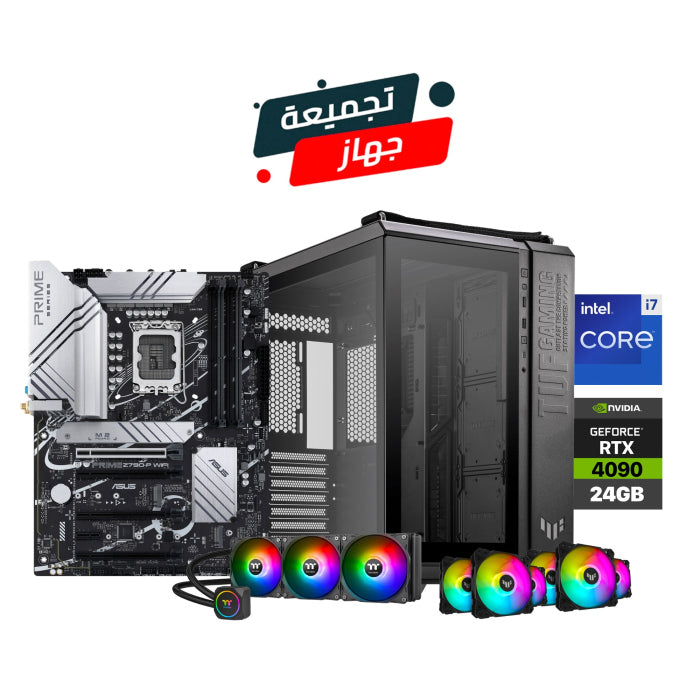 Gaming PC i7-13700KF, ASUS Z790 P Wi-Fi MB, 32GB DDR5 RAM, 1TB SSD NVME Gen 4, RTX 4090 24GB VGA, 1000 WATT Gold PSU, Thermeltake TH360 Liquid Cooler, TUF 6 FAN RGB, TUF Gaming GT502 Case, Win 10 Pro License