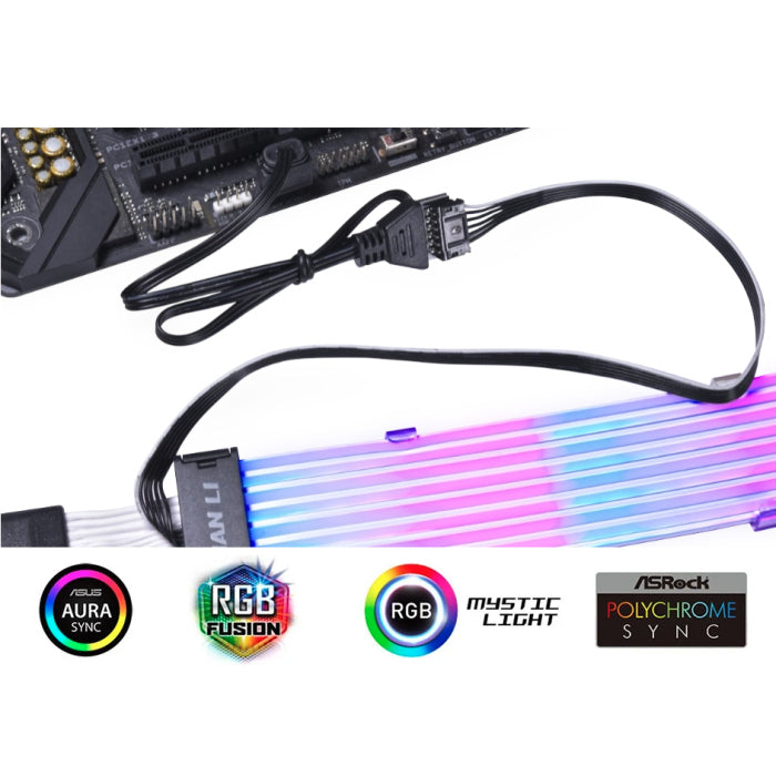 LIAN LI Strimer Plus V2 168-8 Addressable RGB 3x8 Pin 335MM (8 x Light Guide) VGA Power Extension Cable