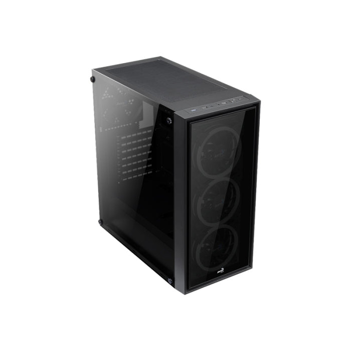 AeroCool Quartz REVO ARGB Mid-Tower Full Tempered Glass Front Panel & Side Panel Case with 3 RGB Fan + 1 Rear Fan