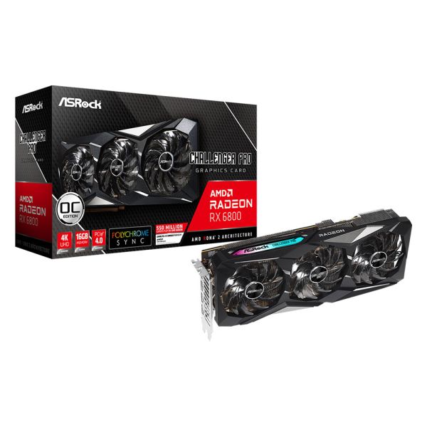 ASRock RX 6800 Challenger Pro AMD Radeon RX 6800 DDR6 Graphics Ram 16GB Desktop Gaming Graphics Card GPU - Black