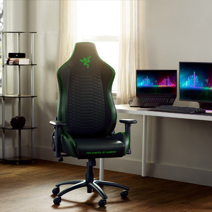 Razer Iskur X - Ergonomic Gaming Chair, Ergonomically Designed for Hardcore Gaming, Multi-layered Synthetic Leather, High Density Foam Cushions - Black (XL)