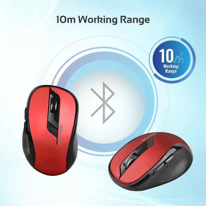 Promate Clix-7 2.4GHz Wireless Ergonomic Optical Mouse - Red