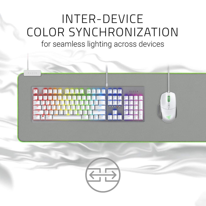 Razer Goliathus Extended Chroma Soft Gaming Mouse Mat With RGB Lighting - Mercury White