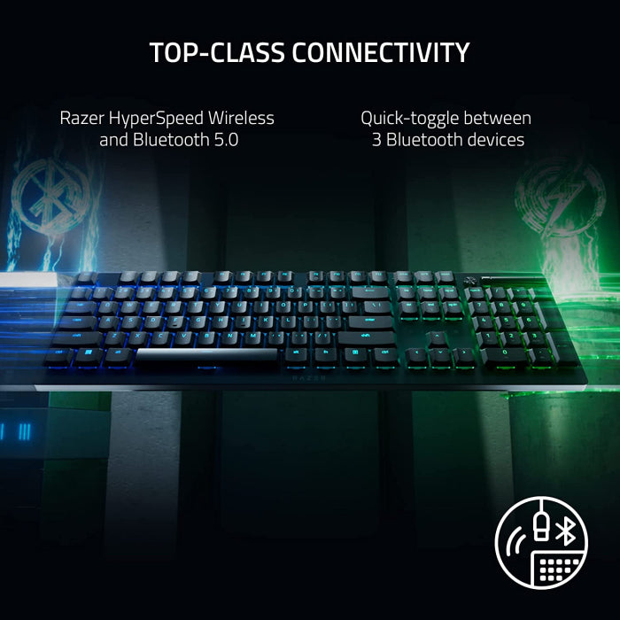 Razer DeathStalker V2 Pro Wireless Low Profile Optical Gaming Keyboard Linear Optical Switch (Red) Ultra-Long 40-Hour Battery Life