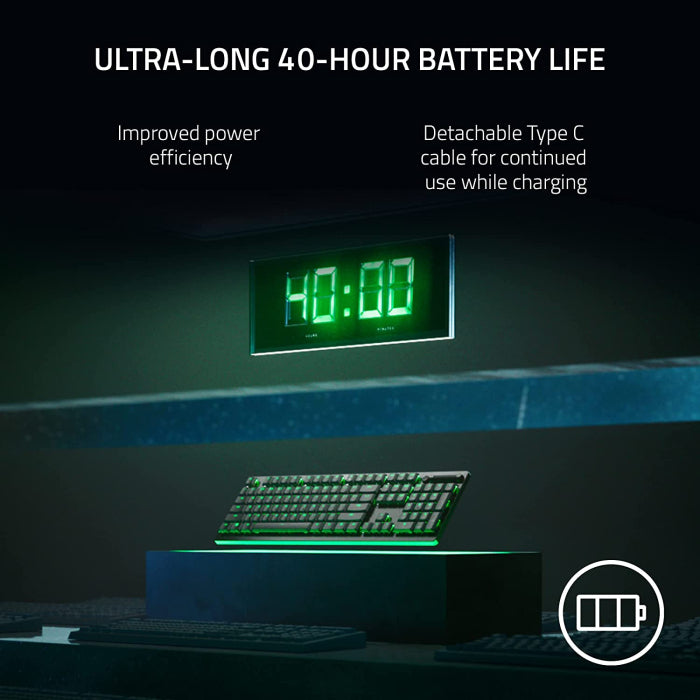 Razer DeathStalker V2 Pro Wireless Low Profile Optical Gaming Keyboard Linear Optical Switch (Red) Ultra-Long 40-Hour Battery Life