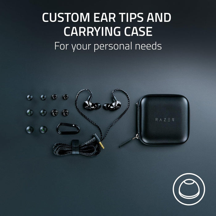 Razer Moray Ergonomic In-Ear Monitor With Superior Passive Noise Isolation - Black