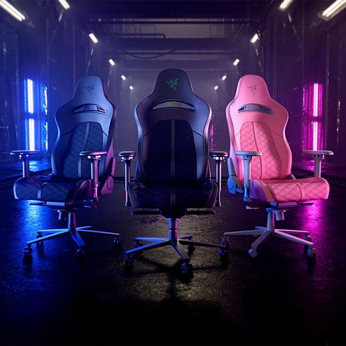 Razer Enki Gaming Chair, For All Day Comfort Built-in Lumbar Arch Optimized Cushion Density, 4D Armrests - Black