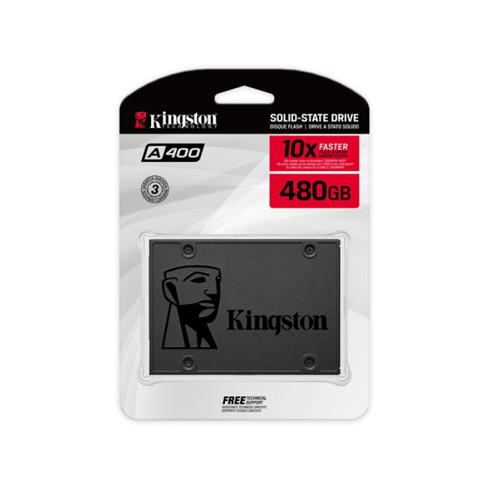 Kingston A400 480GB SATA 3 SSD 2.5" Up to 500 MB/s/450 MB/s