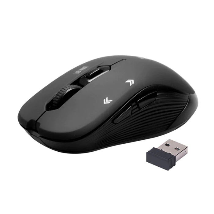 Promate Slider Optical Tracking Wireless Ergonomic Mouse - Black
